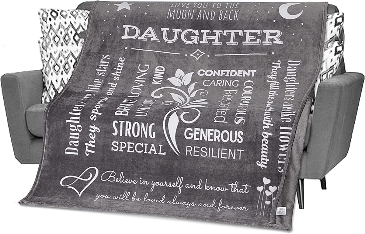 To My Daughter Blanket, Gifts for Daughter from Dad, Mom, Daughter Gifts for Teen Girls, Grown Women, Daughter Presents for Birthday, Mothers Day, Throw 60x50 Inches (Teal)