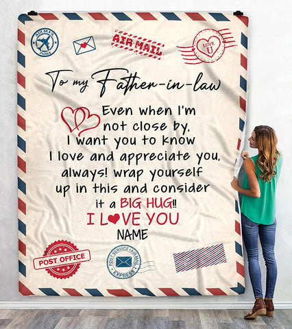 Air Mail Letter to My Friend Throw Blanket, Gift to My Friend Blanket from Best Friend,Customized Name,Custom Blanket for Birthday, Christmas, Thanksgiving, Graduation
