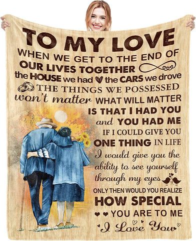 Gift for Wife Romantic Gifts for Her I Love You Anniversary Wedding Birthday Gifts Ideas for Women to My Wife Blanket Christmas Valentines Mothers Day Presents from Husband Throw Blanket 60"x 50"