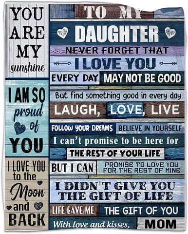 Daughter Gift from Mom Gifts for Daughters from Mothers Birthday Gifts for Daughter Adult Flannel Blanket for Anniversary Birthday to My Daughter Blanket 50x60in