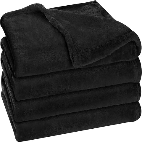 Bedding Fleece Blanket Queen Size Grey 300GSM Luxury Bed Blanket Anti-Static Fuzzy Soft Blanket Microfiber (90x90 Inches)