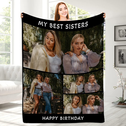 Personalized Blanket for Sister - Sister Birthday Gifts for Sister, Sister Gifts from Sister Brother, Sister Birthday Gifts from Sister, Best Sister Gifts for Women, Custom Blanket