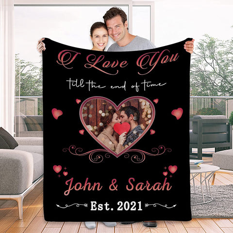 To My Wife Gift Blanket from Husband - Custom Blanket with Picture Name Change,Personalized Wife Anniversary Birthday Gifts for Her from Husband for Christmas,I Love You Gifts for Wife in Law