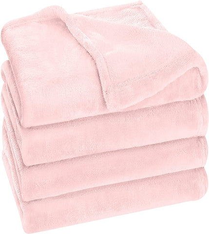 Bedding Fleece Blanket Queen Size Grey 300GSM Luxury Bed Blanket Anti-Static Fuzzy Soft Blanket Microfiber (90x90 Inches)