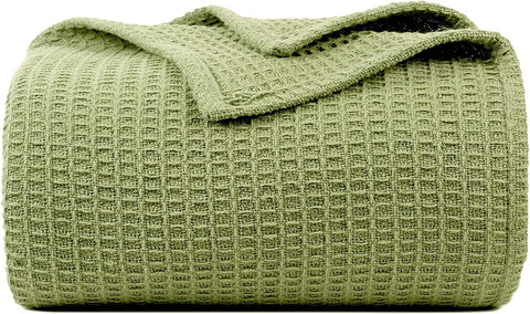 Blanket Queen Size 100% Cotton Throw Blanket - Soft Breathable Lightweight Layering All Season Thermal Blanket for Bed Sofa and Couch 90 x 90 Inches Grey Color by Bed Bath and Home
