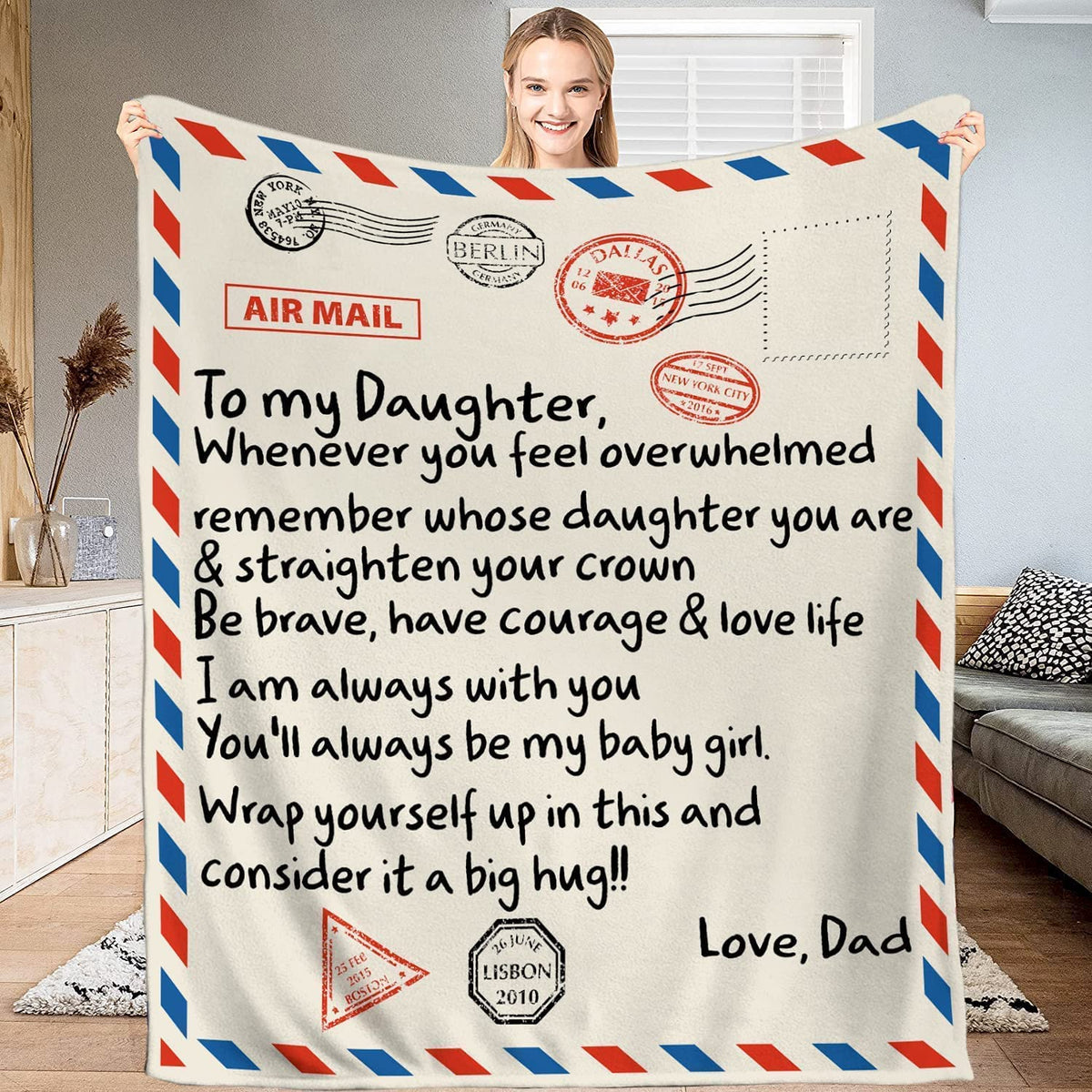 Wife Gifts Blanket, My from Husband, to Blanket Letter Personalized for Her Wedding Anniversary Romantic Throw Husband,Birthday Letter to Wife Blanket Large (60x80 inches)