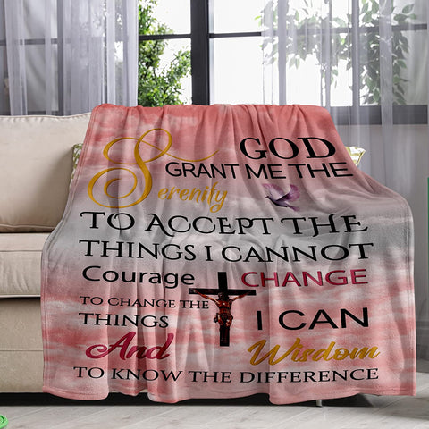 Christian Gifts for Women, Inspirational Bible Verse Blanket Soft Lightweight Religious Healing Warm Blanket for Women 40x50in