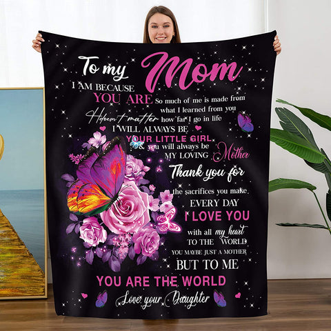 Mothers Day Birthday Gifts for Daughters, Daughter Gifts, to My Daughter Gifts from Dad - School Graduation Gifts, Daughter Blanket 55"x 70"