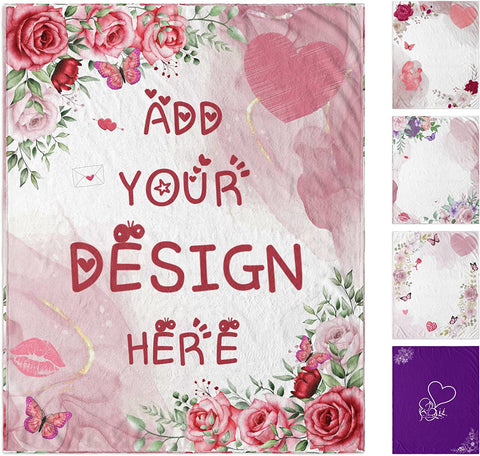 Grandma Blanket Mother's Day Throw Blanket Flower Butterfly Soft Flannel Lightweight Travel Plush Blankets Gifts from Granddaughter Grandson 40x50inch I Love You Grandma