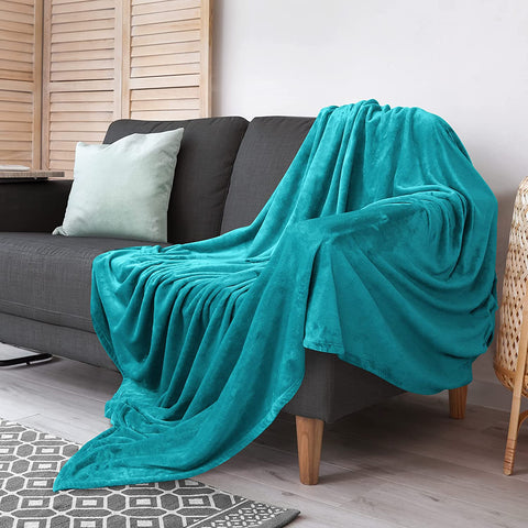 Bedding Fleece Blanket Queen Size Grey 300GSM Luxury Bed Blanket Anti-Static Fuzzy Soft Blanket Microfiber (90x90 Inches)