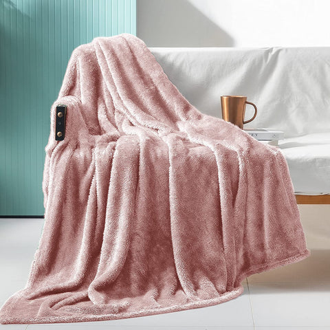 Plush Extra Large Fleece Throw Blanket for Couch,Bed and Sofa (50x70 inches, Dusty Pink) Soft, Warm, Lightweight