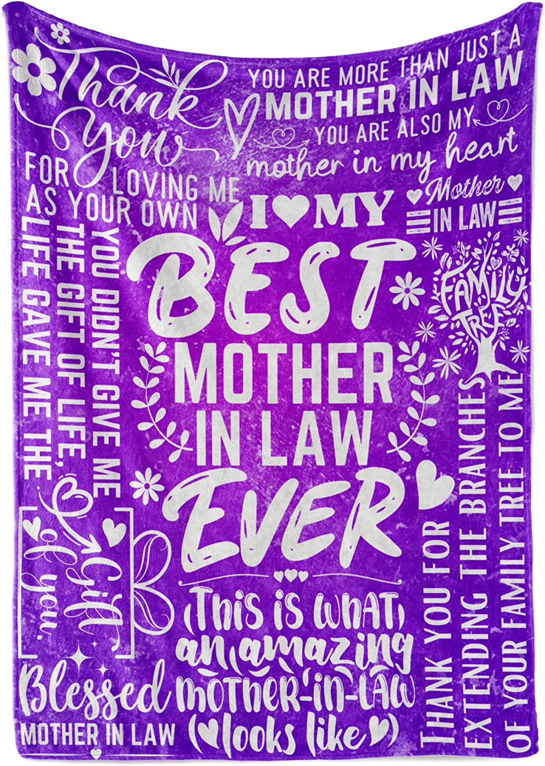 Mother in Law Gifts from Daughter, Birthday Gifts for Mother in Law, Christmas Birthday Mother's Day Thanksgiving Day, Best Mom in The World (65 X 50 Inches)