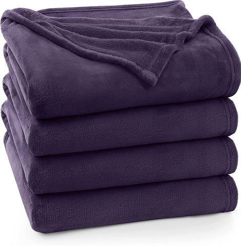 Bedding Fleece Blanket Queen Size Cool Grey Lightweight Fuzzy Soft Anti-Static Microfiber Bed Blanket (90x90 Inches)