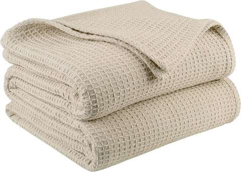 Blanket Queen Size 100% Cotton Throw Blanket - Soft Breathable Lightweight Layering All Season Thermal Blanket for Bed Sofa and Couch 90 x 90 Inches Grey Color by Bed Bath and Home