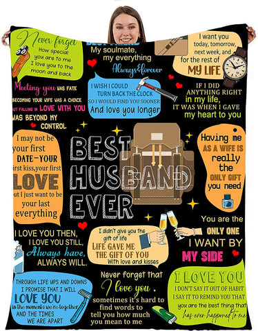 To My Boyfriend Blanket, Gifts for Boyfriend, Birthday Gifts for Him, Boyfriend Blanket 50"x60" Super Soft Cozy Flannel Throw for Men, Funny for Boyfriend