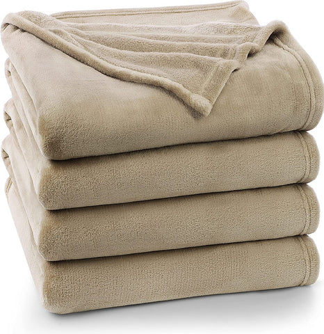 Bedding Fleece Blanket Queen Size Cool Grey Lightweight Fuzzy Soft Anti-Static Microfiber Bed Blanket (90x90 Inches)