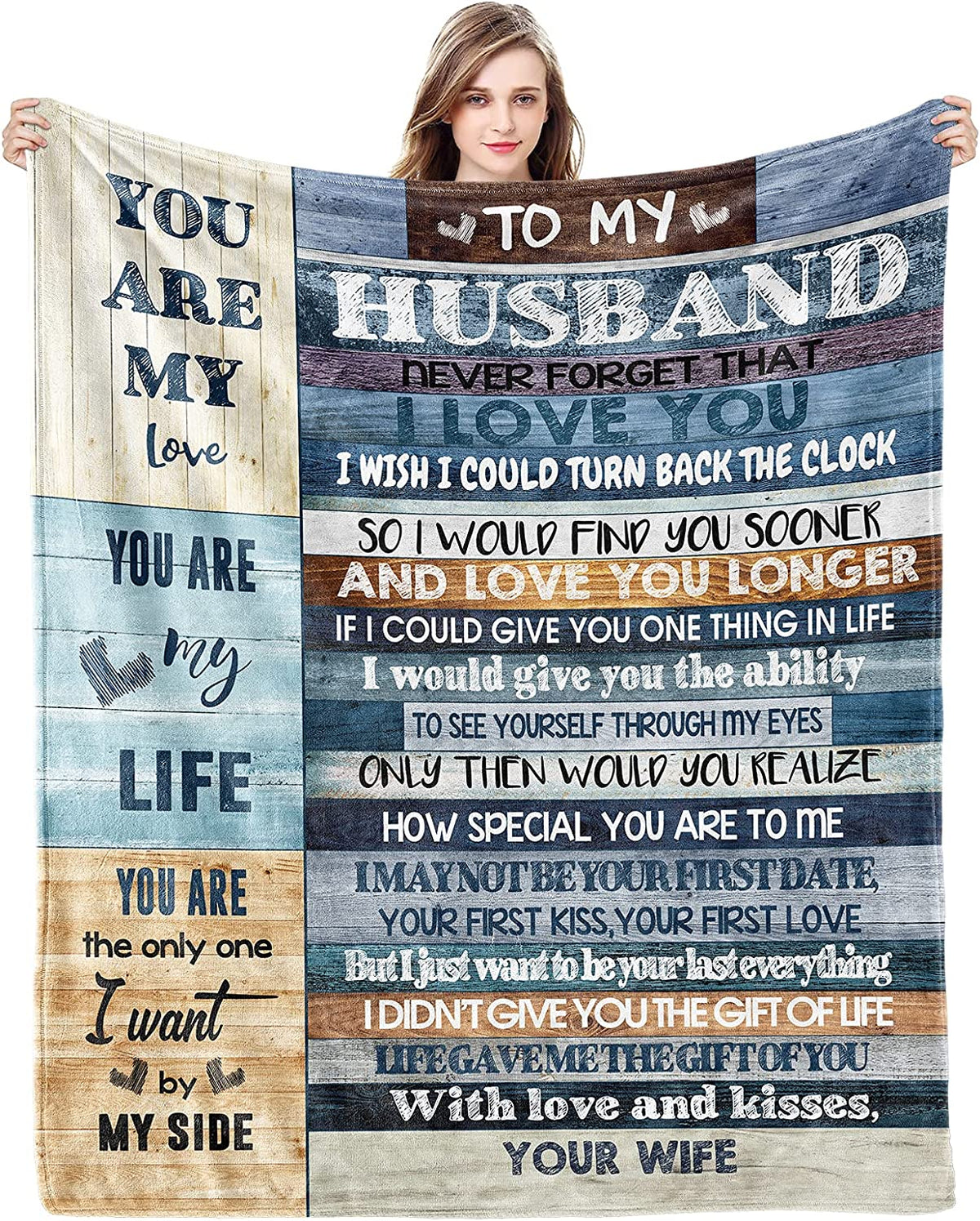 Anniversary Romantic Gifts for Him, Birthday Gifts for Husband from Wife, to My Husband Personalized Gifts for Men Ultra-Soft Throw Blanket, Wedding Father's Day Husband Gift (60 x 50 in)