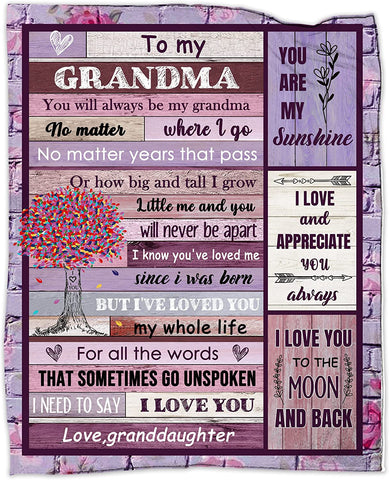 Gifts for Grandma, Grandma Blanket 50''x60'', Grandma Birthday Gifts, Christmas Grandma Gift Ideas for Grandma Soft Cozy Flannel Throw Blanket Grandma Gifts from Grandchildren