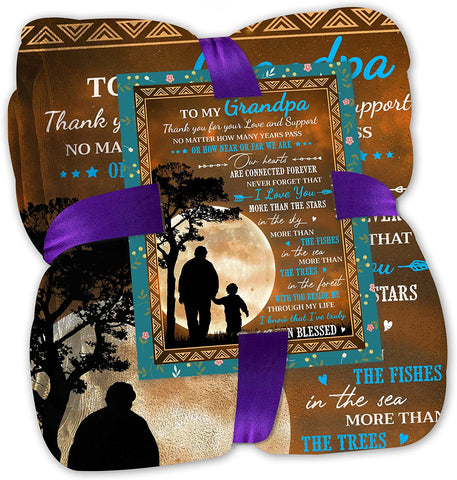 Grandpa Blanket - Grandpa Gifts, Gift for Grandpa, Birthday Gifts for Great Grandpa from Grandchildren, Grandpa Blanket Throw