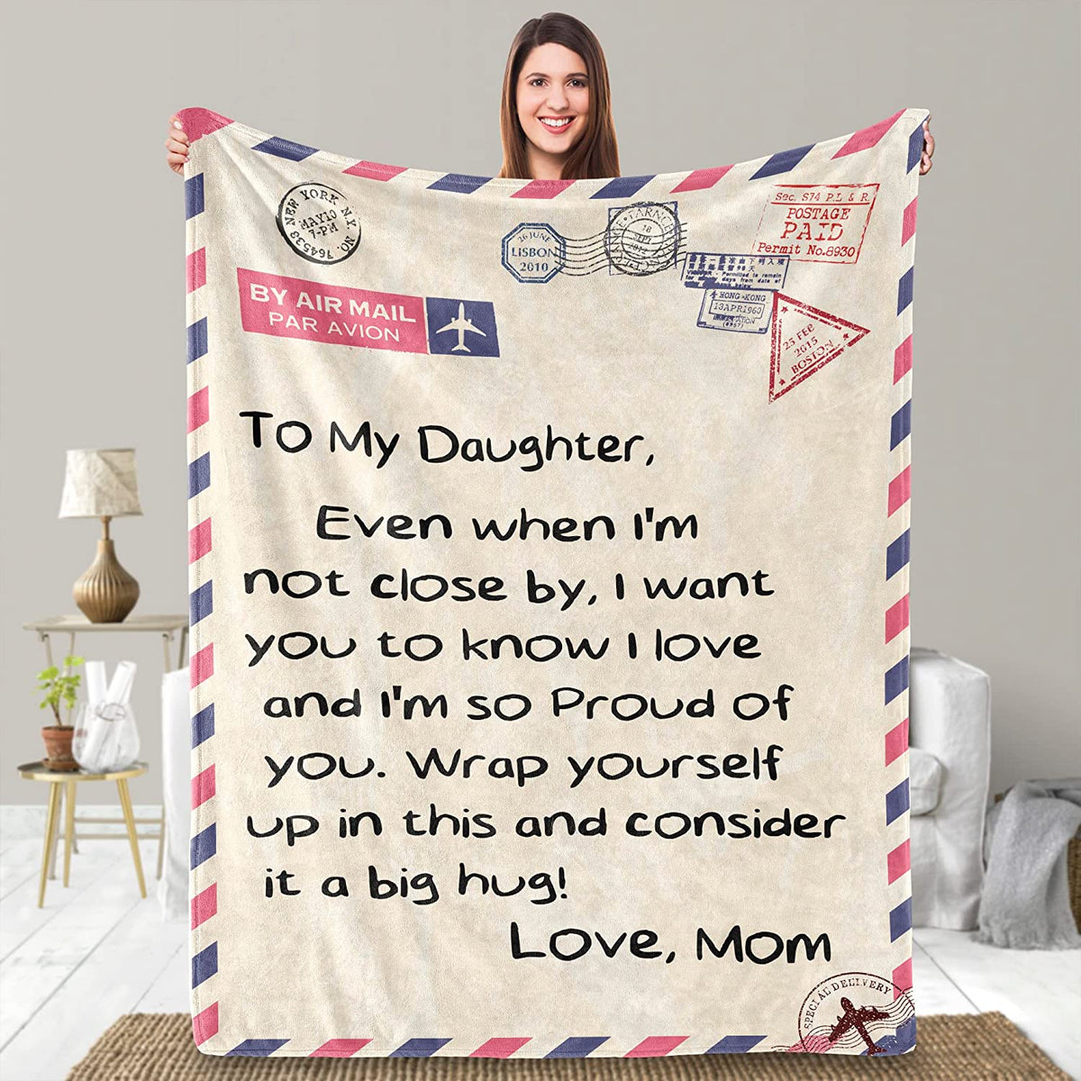 Mothers Day Birthday Gifts for Daughter-Daughter Throw Blanket,Daughter Gifts,Daughter Gifts from Dad,Birthday Gifts for Daughter Adult,Daughter Blanket 55"X70"