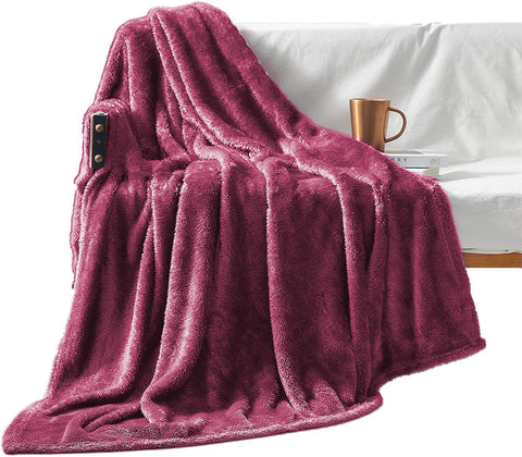 Plush Extra Large Fleece Throw Blanket for Couch,Bed and Sofa (50x70 inches, Dusty Pink) Soft, Warm, Lightweight