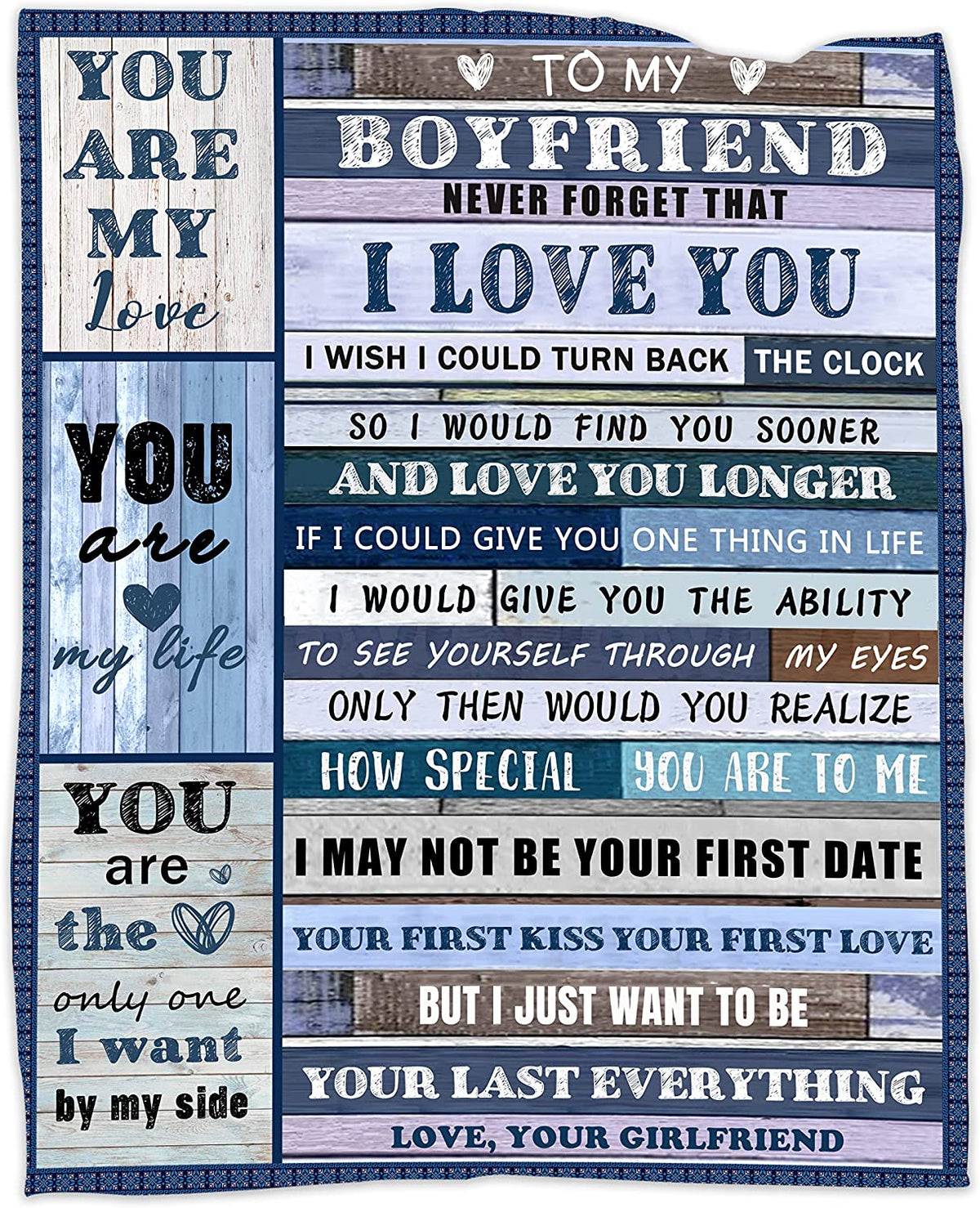 Gifts for Boyfriend, Boyfriend Blanket from Girlfriend 50''x60'', Boyfriend Birthday Gift Blanket for Boyfriend Gifts Soft Cozy Flannel Throw Blanket for Boyfriend