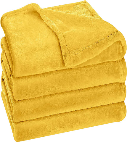 Bedding Fleece Blanket Queen Size Grey 300GSM Luxury Bed Blanket Anti-Static Fuzzy Soft Blanket Microfiber (90x90 Inches)
