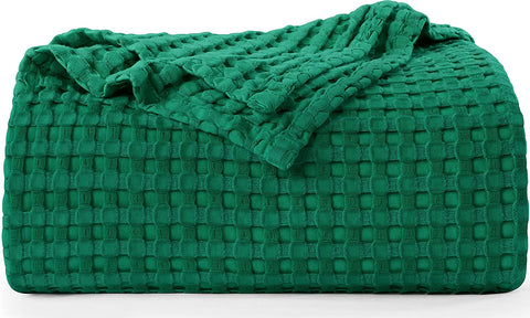 Bedding Cotton Waffle Blanket 300 GSM (White - 90x90 Inches) Soft Lightweight Breathable Bed Blanket Queen Size Layering Any Bed for All Season