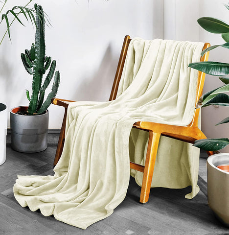 Bedding Fleece Blanket Queen Size Grey 300GSM Luxury Bed Blanket Anti-Static Fuzzy Soft Blanket Microfiber (90x90 Inches)
