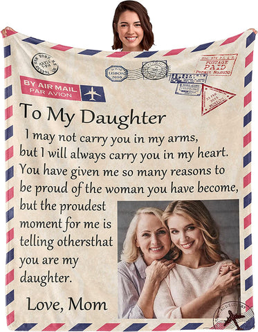 Daughter Gift from Mom-Mothers Day Birthday Gifts for Daughter Adult, Daughter Blanket from Mom-Mother's Day Wedding Anniversary Daughter Gifts 60X50