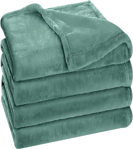 Bedding Fleece Blanket Queen Size Grey 300GSM Luxury Bed Blanket Anti-Static Fuzzy Soft Blanket Microfiber (90x90 Inches)