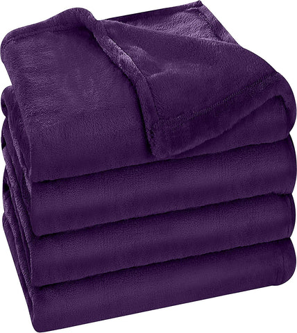 Bedding Fleece Blanket Queen Size Grey 300GSM Luxury Bed Blanket Anti-Static Fuzzy Soft Blanket Microfiber (90x90 Inches)