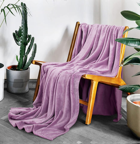Bedding Fleece Blanket Queen Size Grey 300GSM Luxury Bed Blanket Anti-Static Fuzzy Soft Blanket Microfiber (90x90 Inches)