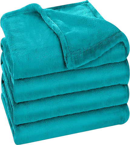 Bedding Fleece Blanket Queen Size Grey 300GSM Luxury Bed Blanket Anti-Static Fuzzy Soft Blanket Microfiber (90x90 Inches)
