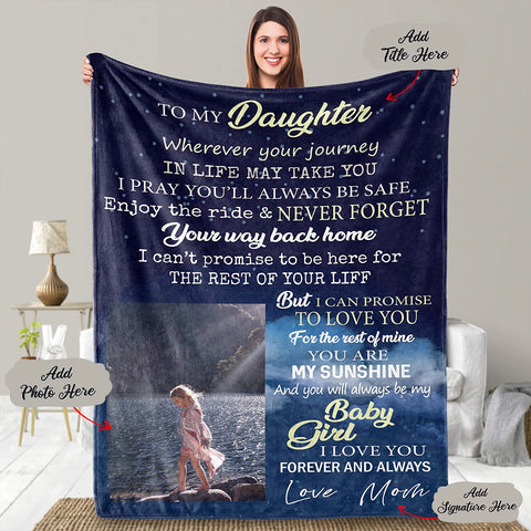 Daughter Gifts -55*70inches Butterfly Throw Blanket for Daughter Birthday/Christmas/Winter Gifts for Daughter from Mom and Dad