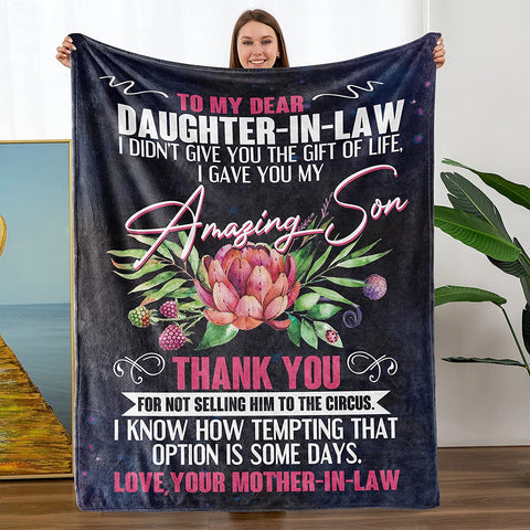 Mothers Day Birthday Gifts for Daughters, Daughter Gifts, to My Daughter Gifts from Dad - School Graduation Gifts, Daughter Blanket 55"x 70"
