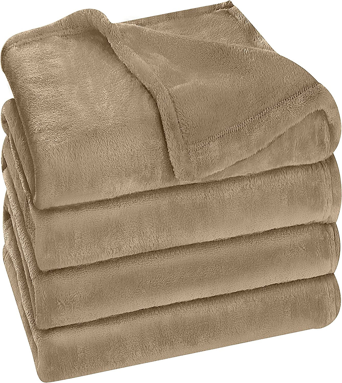 Bedding Fleece Blanket Queen Size Grey 300GSM Luxury Bed Blanket Anti-Static Fuzzy Soft Blanket Microfiber (90x90 Inches)