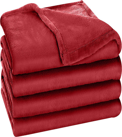 Bedding Fleece Blanket Queen Size Grey 300GSM Luxury Bed Blanket Anti-Static Fuzzy Soft Blanket Microfiber (90x90 Inches)