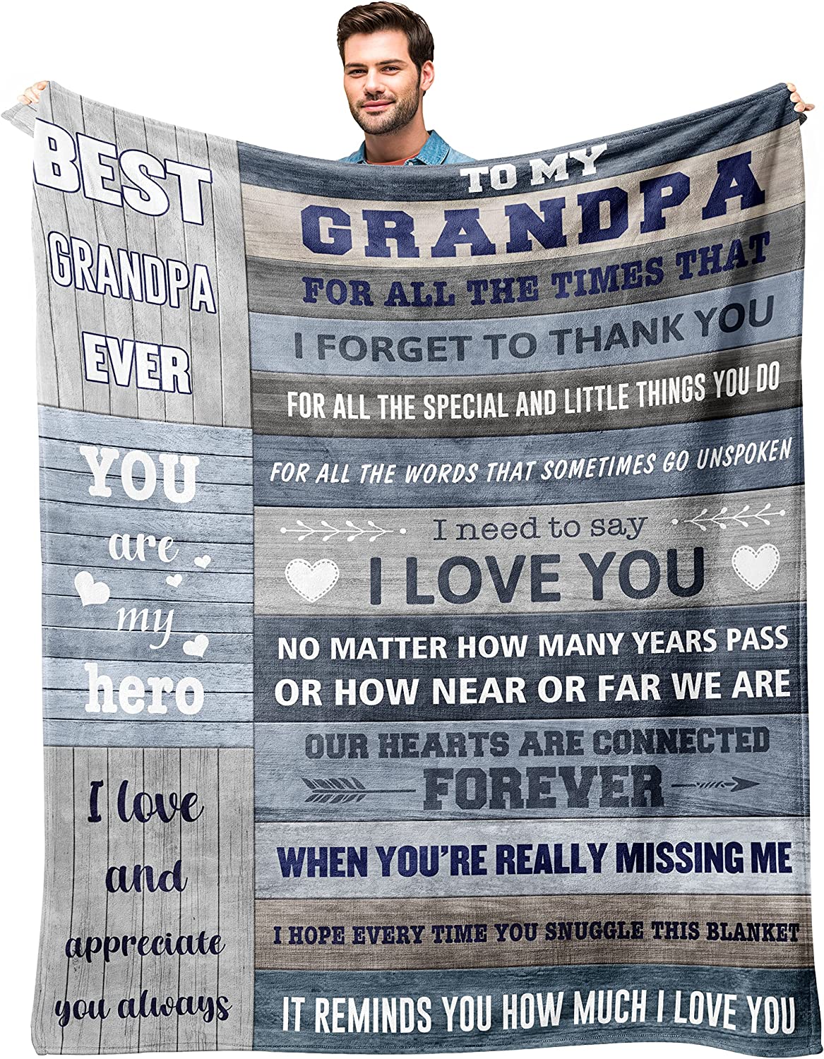 Grandpa Gifts Blanket 50"x60" - Gifts for Grandpa - Grandpa Birthday Gifts - Best Grandpa Gift Idea, Great Grandfather Gifts - Grandparents Day Gift Throw Blanket - Best Gifts for Grandparents