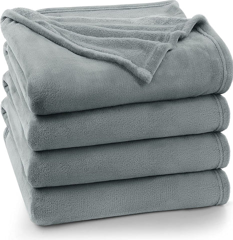 Bedding Fleece Blanket Queen Size Cool Grey Lightweight Fuzzy Soft Anti-Static Microfiber Bed Blanket (90x90 Inches)