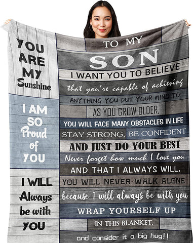 Gift for Him/Husband/Men,Husband Birthday Gift, Fathers Day Anniversary Valentines Gifts for Husband, Husband Gifts from Wife, Romantic Presents I Love You Gifts Blanket 60''x50''
