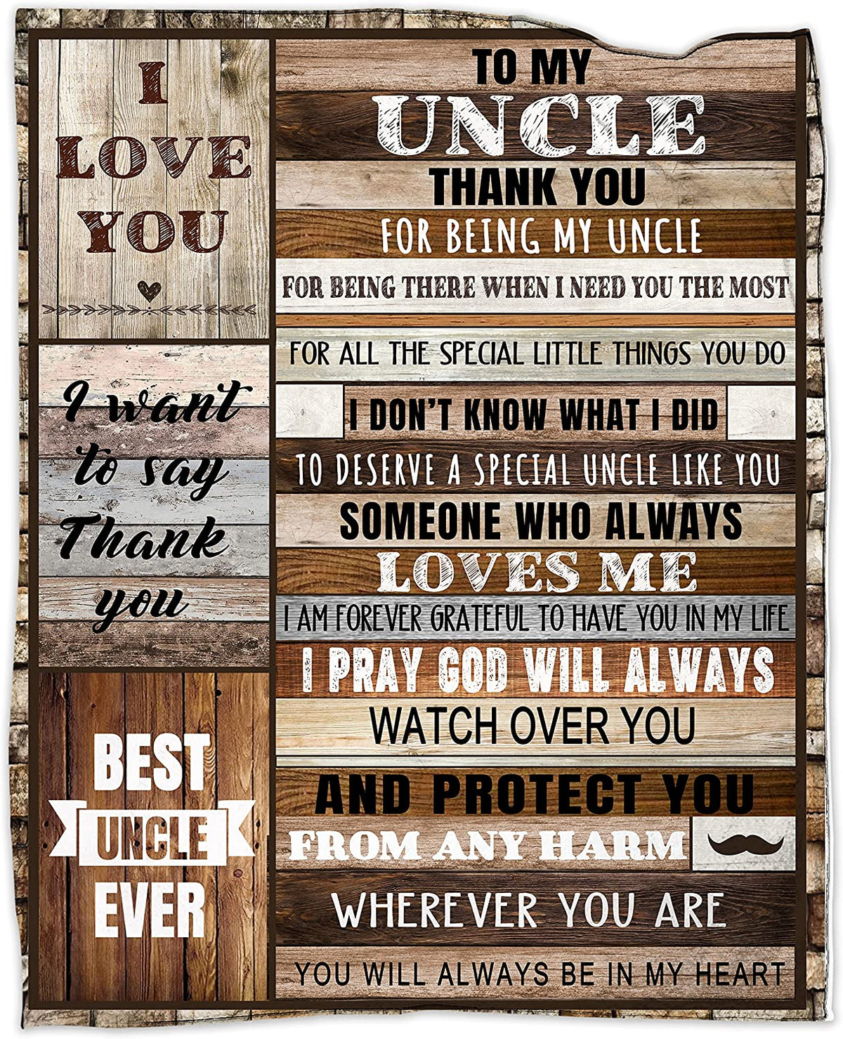 Uncle Gifts from Niece, Uncle Blanket Gift 50''x60'', Best Uncle Gifts, Christmas Birthday Gift for Uncle Blanket Soft Fleece Flannel Throw Blanket Uncle Gifts from Niece and Nephew