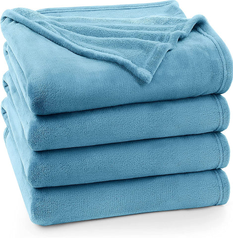 Bedding Fleece Blanket Queen Size Cool Grey Lightweight Fuzzy Soft Anti-Static Microfiber Bed Blanket (90x90 Inches)