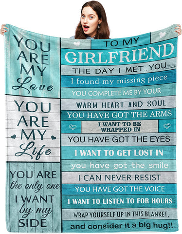 Mother's Day for Girlfriend, Gifts for Girlfriend Blanket 60"x50", Girlfriend Gifts Ideas, Romantic Gifts for Her, Birthday Gifts for Girlfriend, Girlfriend Birthday Gifts