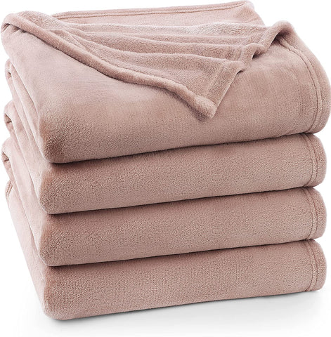 Bedding Fleece Blanket Queen Size Cool Grey Lightweight Fuzzy Soft Anti-Static Microfiber Bed Blanket (90x90 Inches)